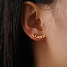 Dog Cat Animal Paw Print Stud Earring for Girl Stainless Steel Ear Studs Jewelry