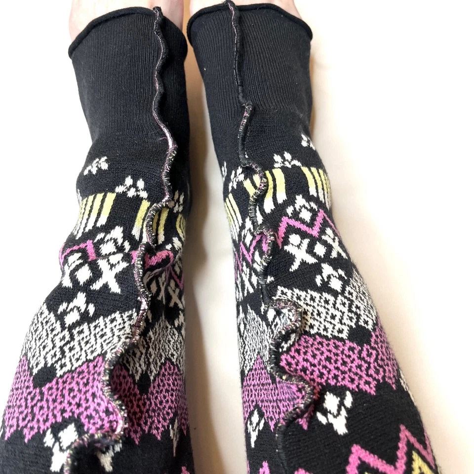 Suéter Tejido Floral Sobre la Rodilla Calcetines Rosa Calentadores de Piernas Negro Hasta los Muslos Nuevo Foto 3 de 4