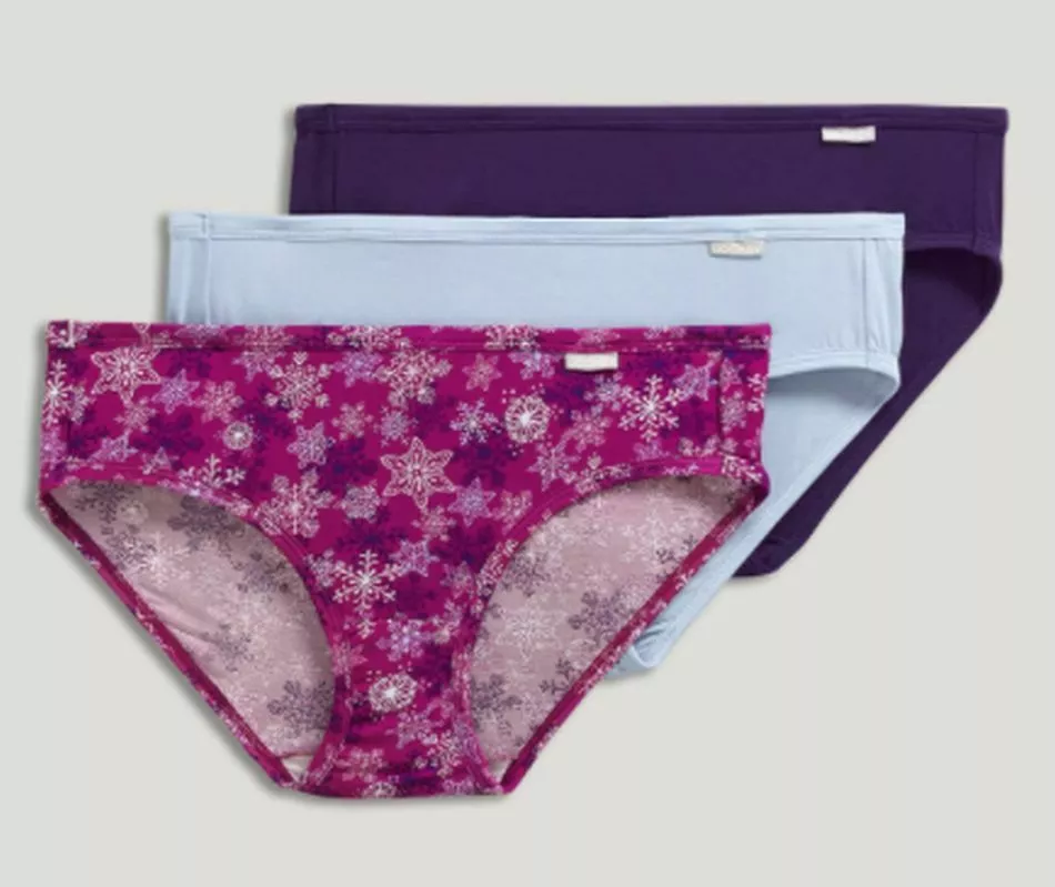 New Jockey Women s size 7 Bikini Underwear Supersoft Comfy Snowflakes Navy Blue