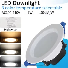 10-50pcs Three Color Dimmable Downlight LED Recessed Ceiling Light Spotlight