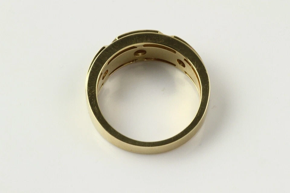 Anillo de diamantes marrones de corte redondo de 2 quilates para hombre enchapado en oro amarillo de 14 quilates Foto 2 de 4