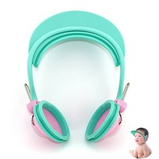 Adjustable Waterproof Shower Cap Baby Shampooing Shield Hat with Ear Muff
