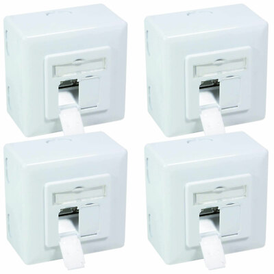 4x Netzwerkdose 2x RJ45 CAT.5 CAT.6 CAT.7 STP LSA geschirmt Aufputz Unterputz