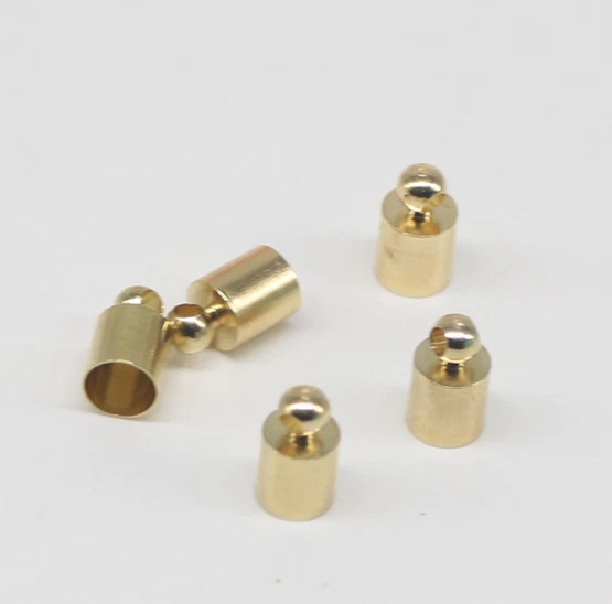 Tapa de punta de extremo de 3 mm 10 mm 12 mm Borla de cuero Extremo de cordón Cuentas de prensado Tapa Fabricación de joyas Foto 3 de 4