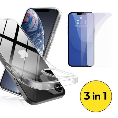 Hülle iPhone 13 12 Pro MAX Mini 11 2x Panzerfolie Glas Schutz 9H Silikon Cover
