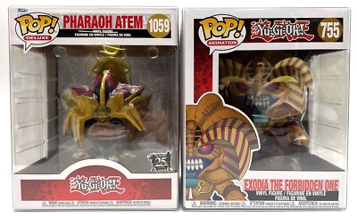 Funko Pop! Yu-Gi-Oh! 6'' Atem #1059 & Exodia #755 with POP Protectors