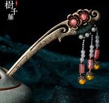 Chinese Retro Women Hairpin Beaded Tassel Pendant Bridal Hair Accessories Jewels