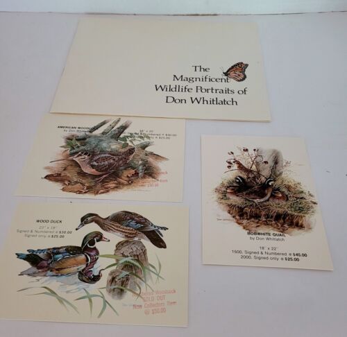 3 Nature Artist Don Whitlatch Card Portraits~Birds+ Booklet, Wildlife Portraits - Afbeelding 1 van 10