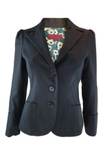 Kenzo Women's Black Cotton Blend Blazer (fr 36 | Uk 6)