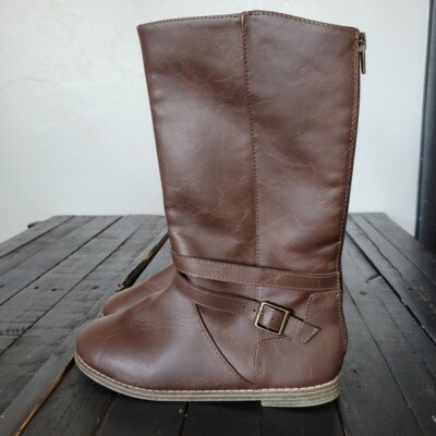 Old Navy Brown Boots Faux Leather EUC Women's Mid-calf Fall