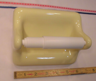 Texas Yellow: Ceramic Toilet Paper Holder & White Roller:  Glossy NEW