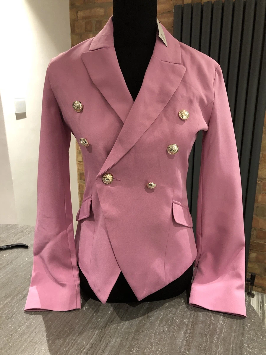 River island shop gold button blazer