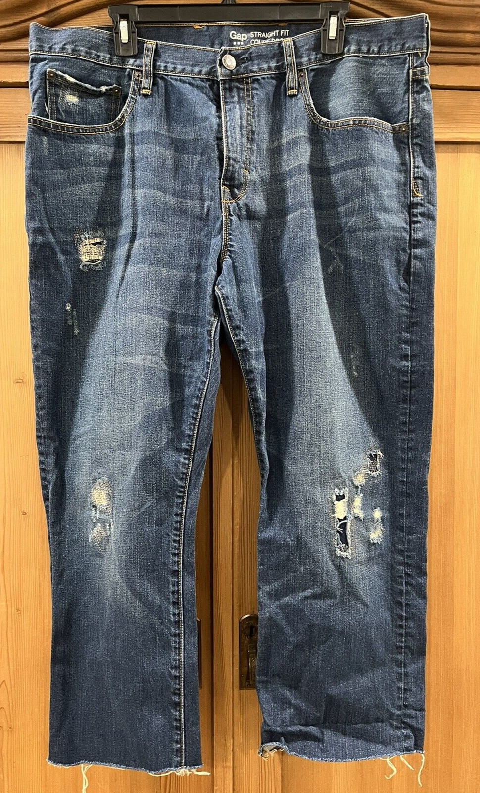 GAP Men's Straight Leg Distressed Patchwork Cotto… - image 1