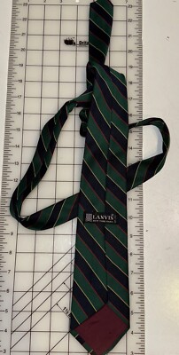 Cravate LANVIN 100% Soie - Noir - Made In France - Neuf Sans étiquette