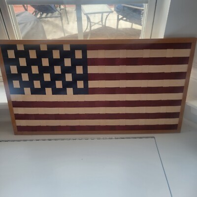 Longaberger Americana Woven Flag Panel  Wall Art 28'' x 15.5''