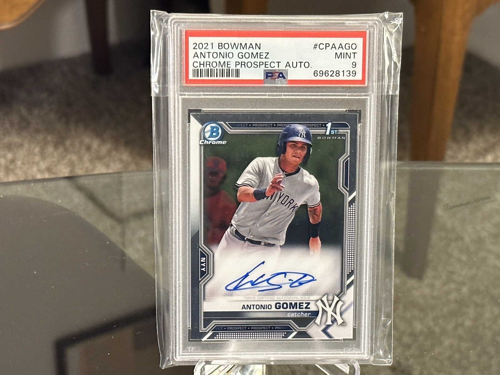 2021 Bowman #CPA-AGO Antonio Gomez 1st Chrome Autograph PSA 9