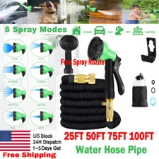 Heavy Duty Expandable Flexible Garden Hose Pipe + FREE Spray Gun 25/50/75/100FT*
