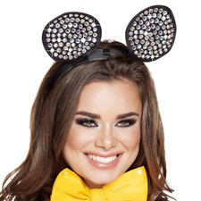 Rhinestone Mouse Ears Head Piece Headband Costume Festival Sparkle Roma 4557