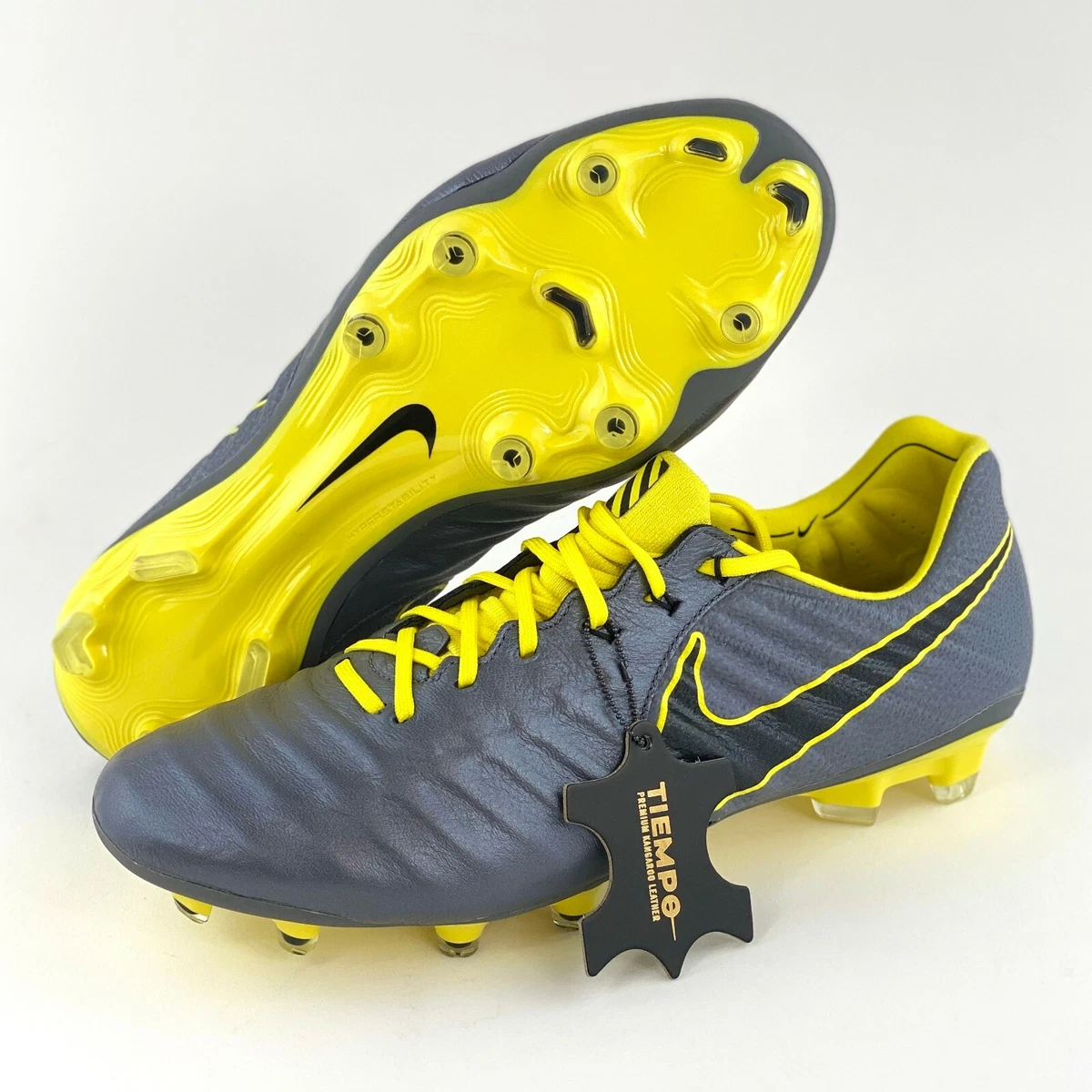 Nike Tiempo Legend 7 Elite FG Men's Size 7 Cleats Gray Yellow AH7238 070 | eBay