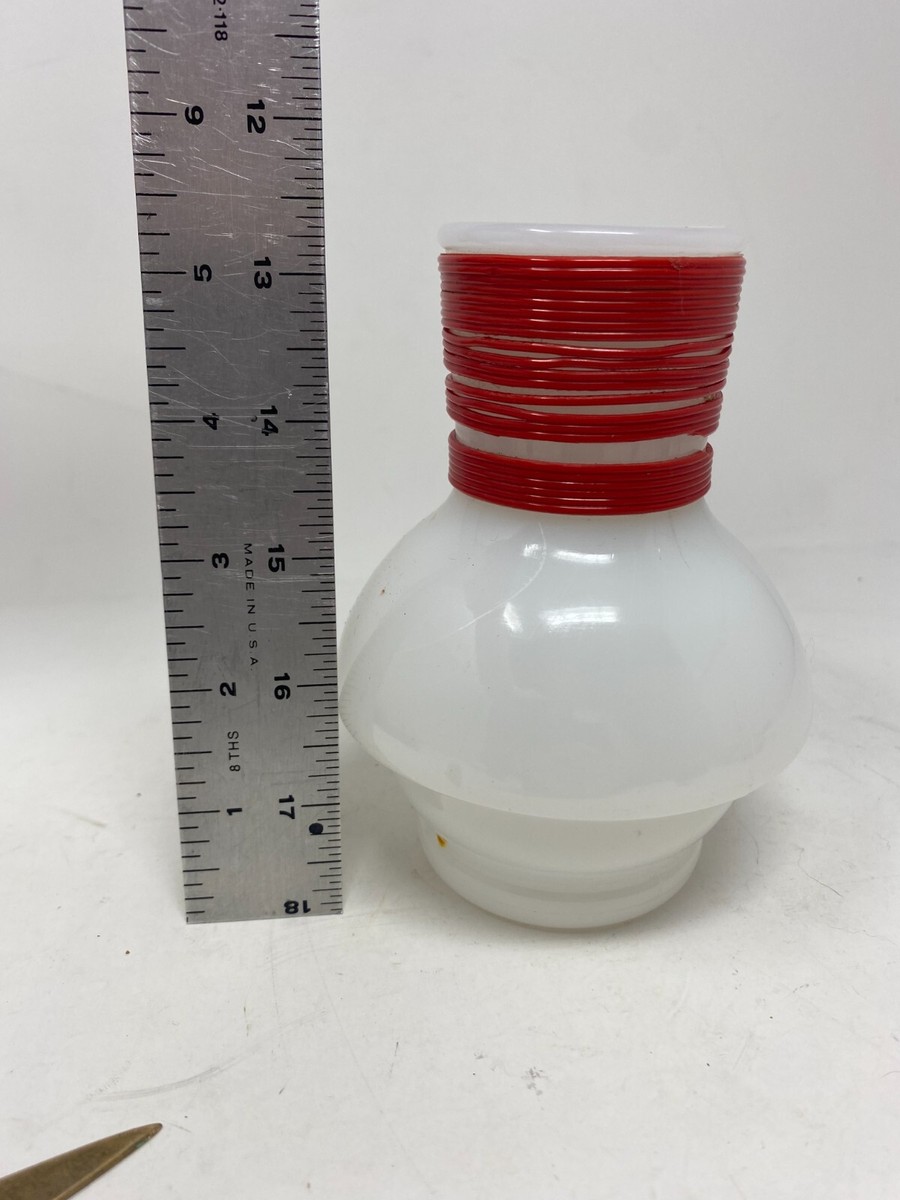 Vintage McKee Hottle Glasbake Bottle White Milk Glass Red Band | eBay