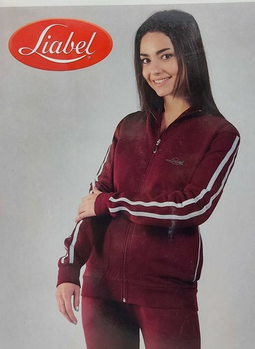 TUTA DONNA COMPLETO FITNESS COTONE 100% INVERNALE FULL ZIP CON POLSINI  LIABEL | eBay