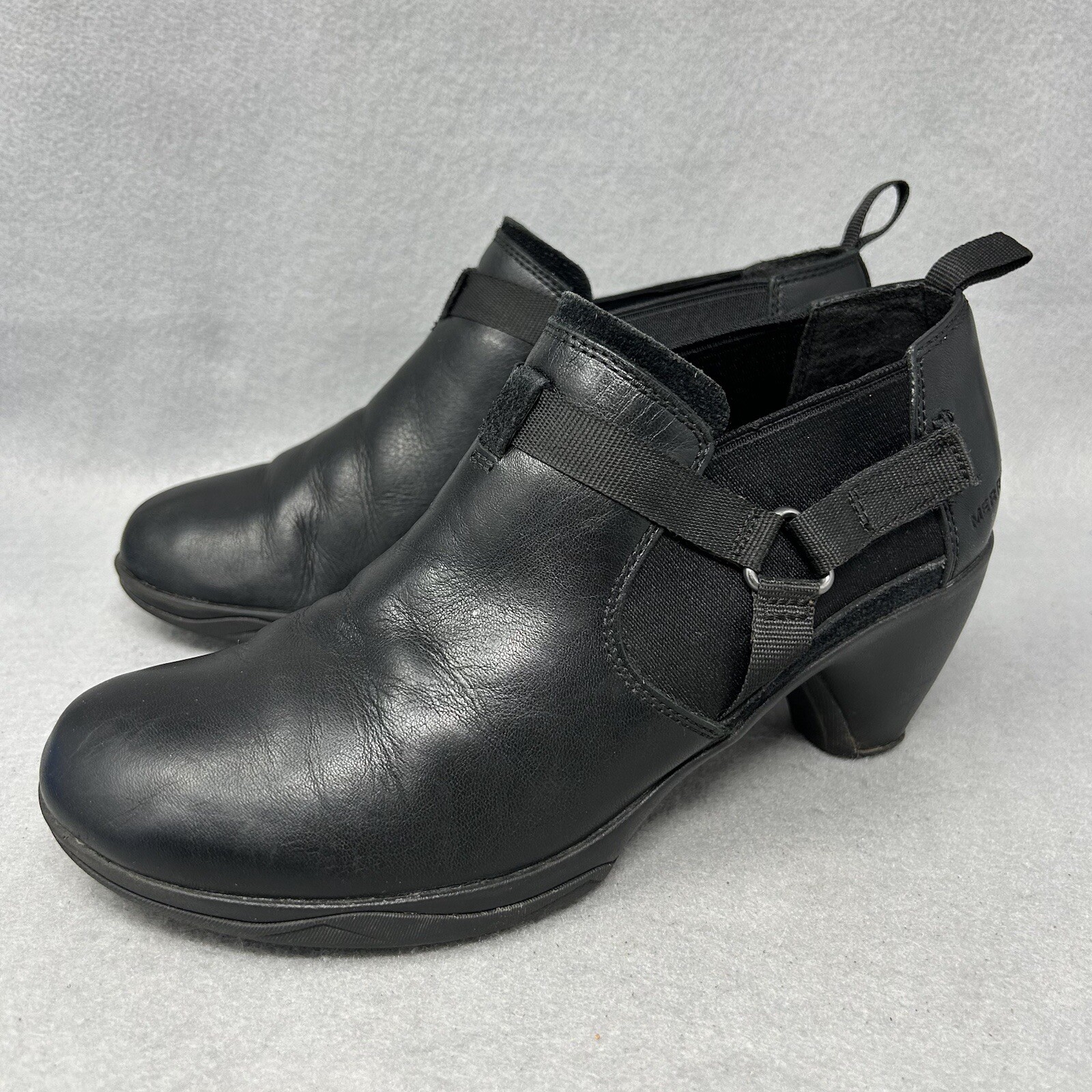 Stivaletti Merrell Evera Rush donna neri in pelle elasticizzati con tacco TG 8