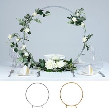 24" Round Metal Floral Hoop Standing Wreath Centerpiece Ring Party Decorations
