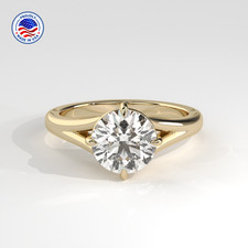 2.00 CT Solara Round Lab Created Diamond Split Shank Ring