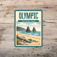 Olympic National Park Sticker Washington Retro Screen Print Vinyl Decal