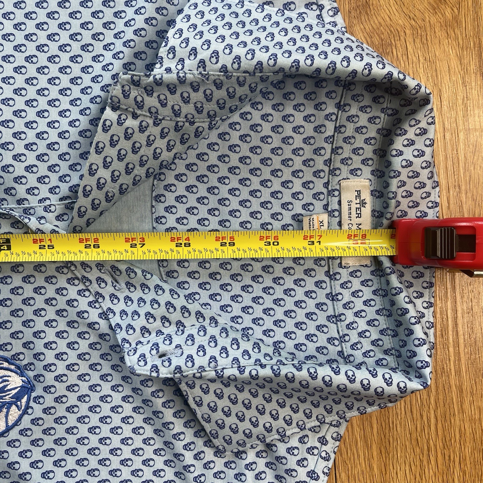 Peter Millar Summer Comfort Polo Shirt NBA Dallas Mavericks Skull AOP Men's XL image 8