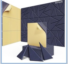 18 pack Acoustic Panels With Self-Adhesive, 12"X 12"X 0.4"Sound Proof