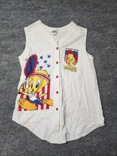 Looney Tunes Sports Women's Vintage Tweety Vest White Made USA 1996 Med