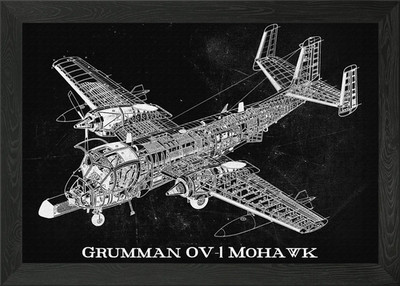 Grumman OV1 Mohawk gerahmtes Wandbild Poster Leinwanddruck Bild