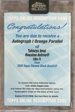 2026 Topps Chrome Black Tatsuya Imai Orange Refractor Redemption /25 Astros RC