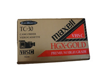 Maxell VHS-C TC-30 Blank Cassette Tape Premium High Grade HGX-Gold New Sealed