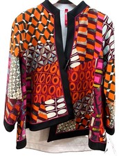 IC Collection Asymmetrical Color-Block Jacket Made in USA Sz S Geometric NEW