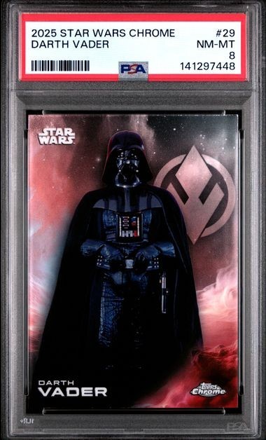 2025 TOPPS STAR WARS CHROME DARTH VADER #29 PSA 8 view 1