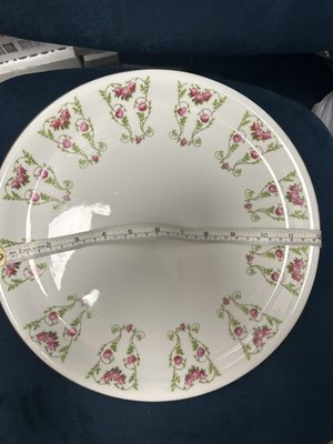 George Jones & Sons Crescent China rosa grün Blumen Kuchenteller 12 große Platte