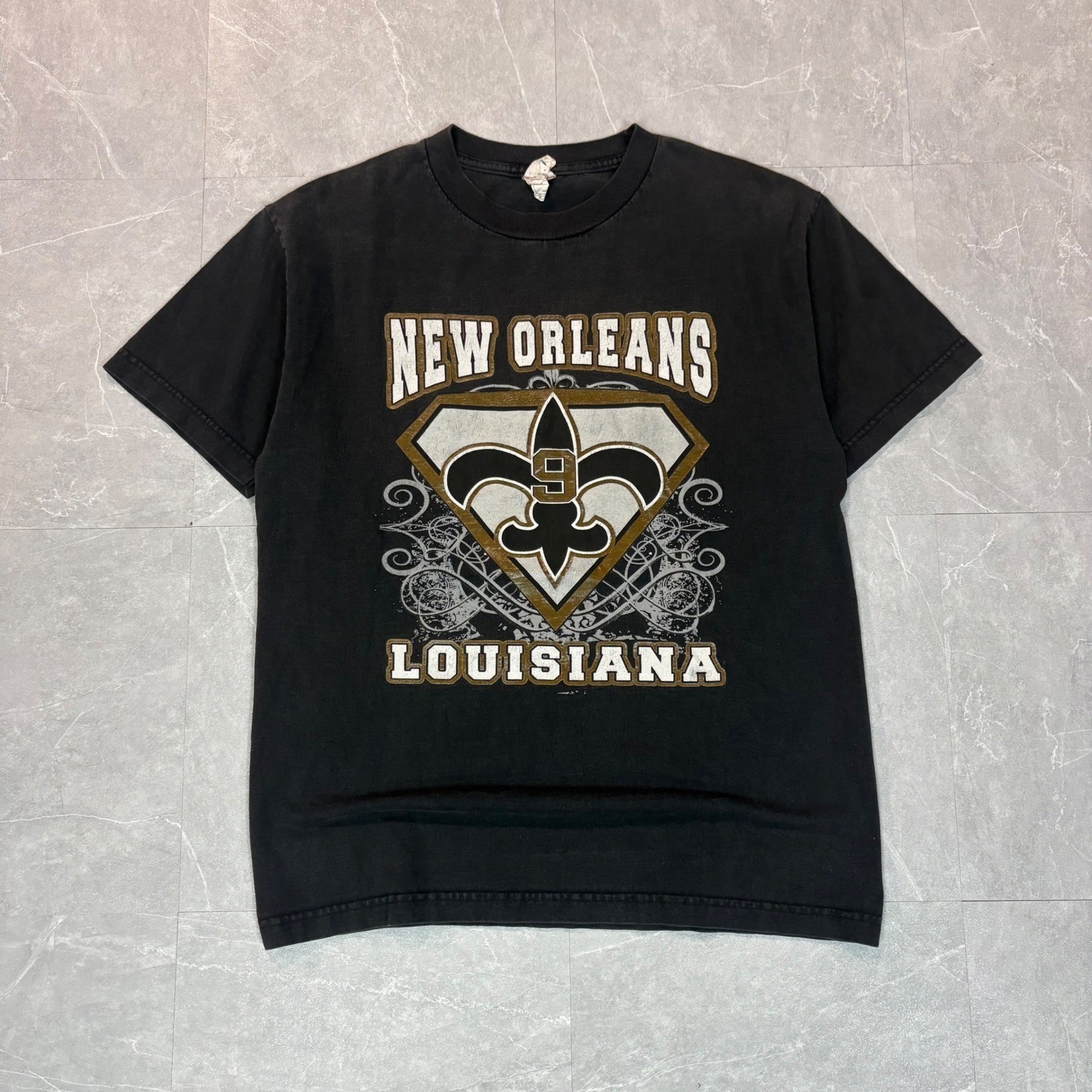 Mens New Orleans Louisiana Fleur De Lis Graphic T-Shirt Black Medium NOLA