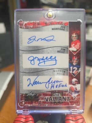 2025 Leaf Valiant THE III Joe Montana - Jim Kelly - Warren Moon #1/1 SSP AUTO