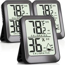 3 Pack Room Thermometer Indoor Hygrometer for Home, Digital Sensor Mini Humidity