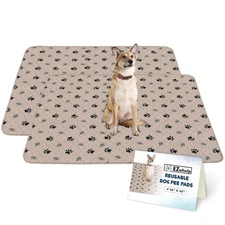 Reusable Dog Pee Pads, Washable Waterproof Mats for Potty Training or Whelpin...