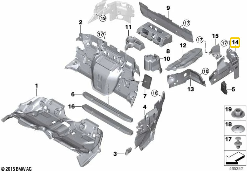 2017-2023 Rolls Royce Dawn Rear RR6 Left Side Panel Sound Insulation OEM