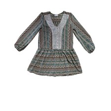 Altar'd State Women's multi print  boho Dress with crochet detail. Size Small