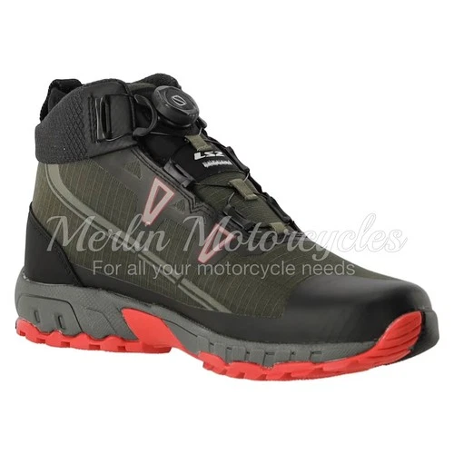 LS2 TREKKER MENS WATERPROOF MOTORCYCLE URBAN SHORT BOOT - GREEN