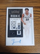Tre Jones 2020-21 Panini Contenders Rookie Ticket On-Card Auto RC 