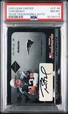 2003 LEAF DONRUSS LTD TEAM TRADEMARKS AUTOS #LT-46 TOM BRADY /50 PSA 8