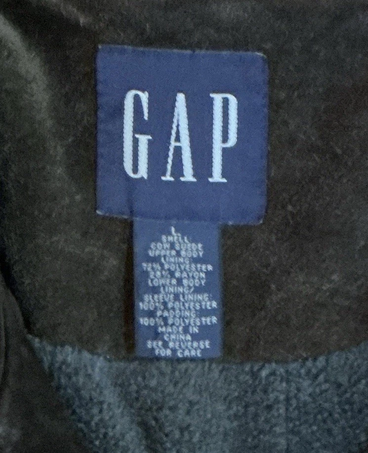 Vtg 90s/Y2K Gap “Blue Label Era” Split-Suede Relaxed-Fit Leather Jacket Mens L - product detail image 12
