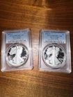 Lot of Two: 2022 S Silver American Eagle $1 PCGS PR70DCAM First Strike  2oz Silv