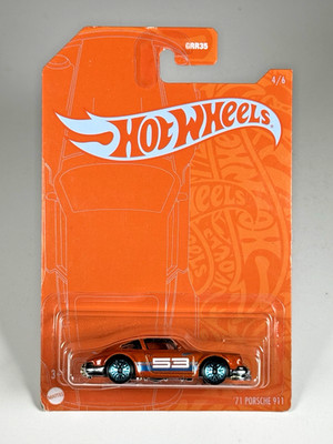 Hot Wheels '71 Porsche 911 53rd Anniversary Orange & Blue Series 4/6